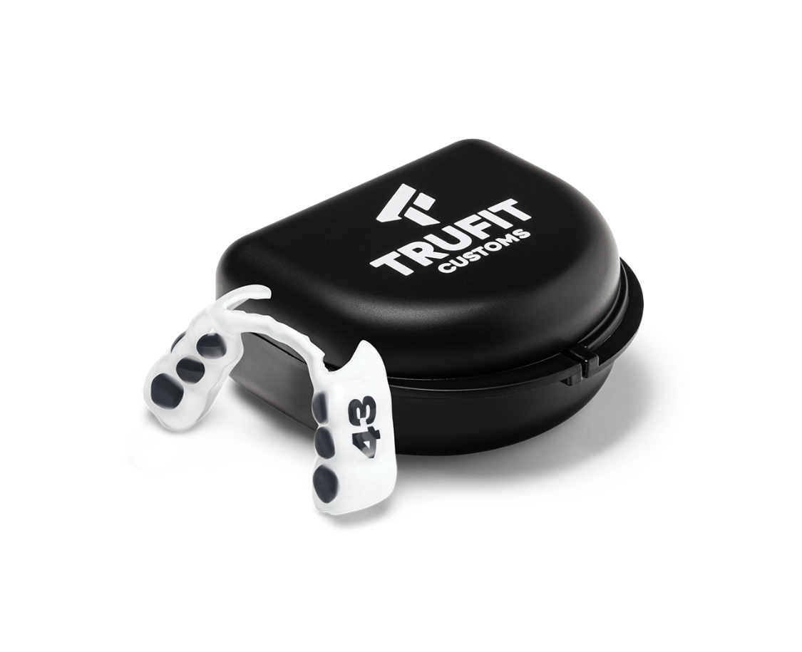 TRUFIT VaporBite performance mouthpiece in black case – custom-fit jaw alignment mouthpiece