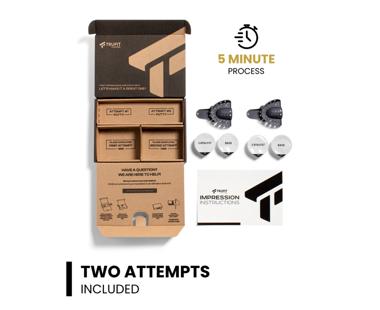 TRUFIT at-home dental impression kit used to create your custom clear retainer
