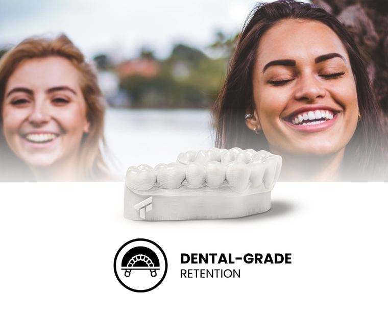 TRUFIT custom clear teeth retainer – 3D-printed post-braces replacement retainer
