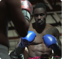 Boxer wearing TRUFIT mouthguard