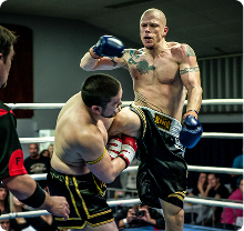 Combat sports athlete wearing TRUFIT mouthguard