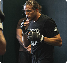 MMA fighter wearing TRUFIT mouthguard