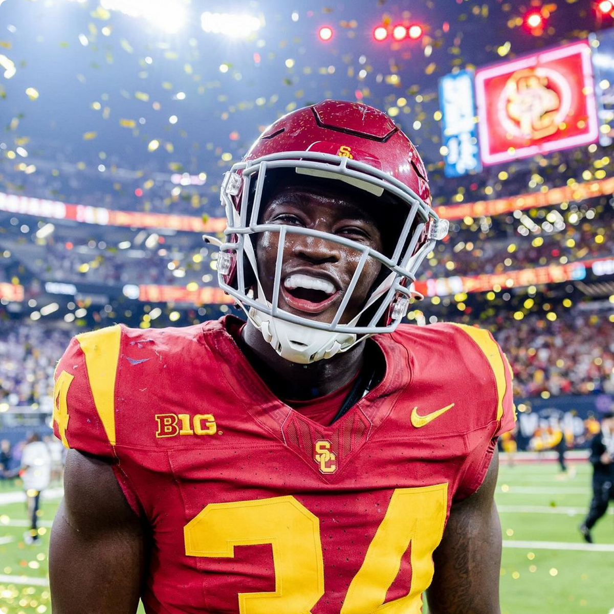Football athlete with a TRUFIT mouthguard